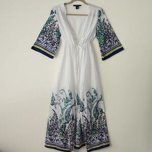 Cejon Boho Paisley Floral Purple Blue Sequins Cotton Light Duster Over Throw S